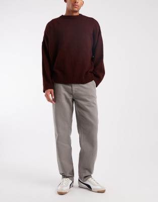 Asos Design Straight Fit Chinos In Gray