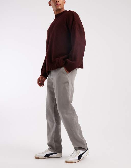 ASOS DESIGN straight fit chinos in grey, 3 of 5