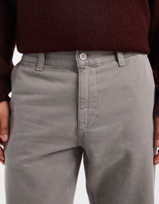 ASOS DESIGN straight fit chinos in grey, 4 of 5