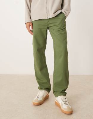 Asos Design Straight Fit Chinos In Green
