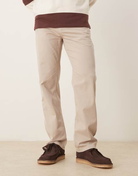 ASOS DESIGN straight fit chinos in stone - view 1