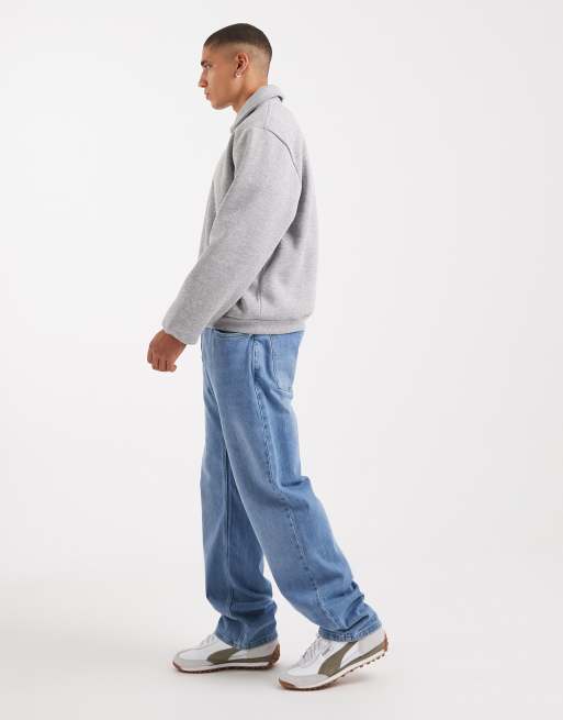 ASOS DESIGN straight fit comfort stretch jean in midwash blue, 2 of 5