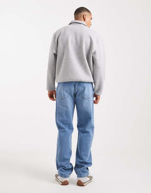 ASOS DESIGN straight fit comfort stretch jean in midwash blue, 3 of 5