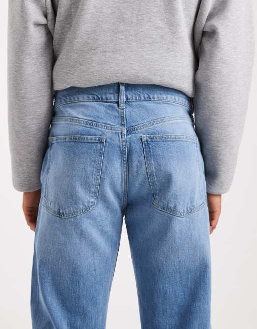 ASOS DESIGN straight fit comfort stretch jean in midwash blue, 4 of 5
