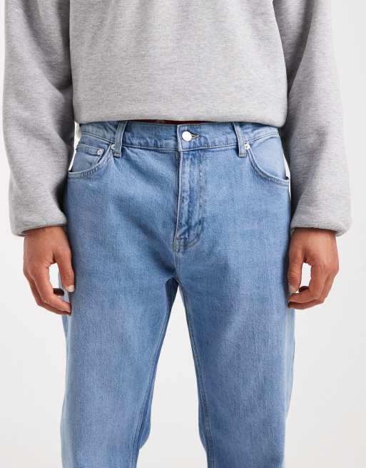 ASOS DESIGN straight fit comfort stretch jean in midwash blue, 5 of 5