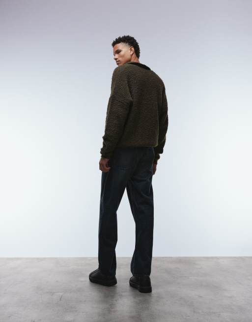 ASOS DESIGN straight fit jeans in dark wash blue, 3 of 5