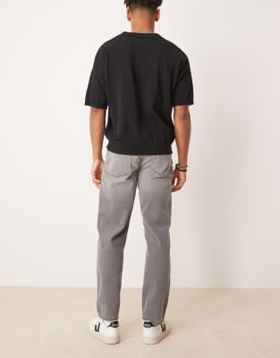 ASOS DESIGN - Grå jeans med lige pasform