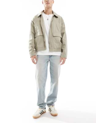 Asos Design Straight Fit Jeans In Light Wash Blue