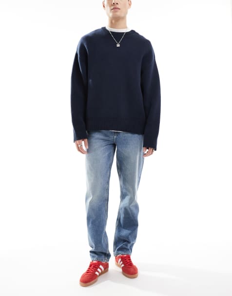 ASOS DESIGN straight fit jeans in midwash blue - view 1