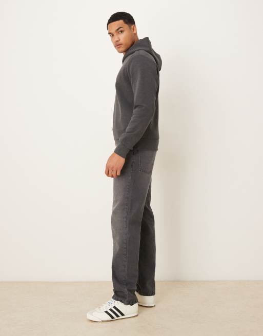 ASOS DESIGN straight fit jeans with heavy grey wash, 3 of 5