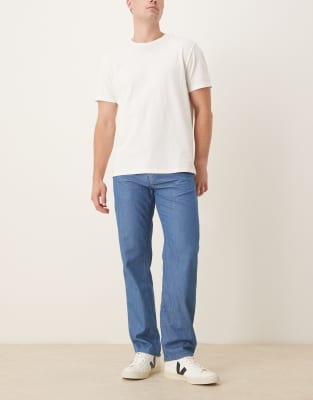 Asos Design Straight Fit Pants In Blue