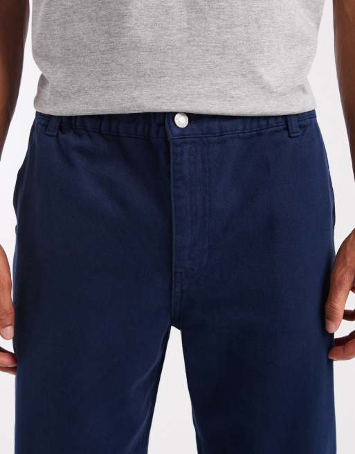 ASOS DESIGN straight fit pants in navy, 4 of 5