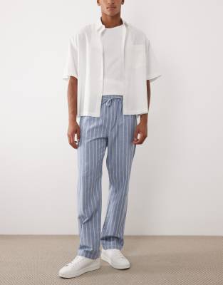 Asos Design Straight Fit Pants In Blue