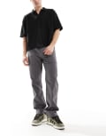 [ASOS DESIGN] ASOS DESIGN straight fit pants with pocket detailing in grey W29 L30 CHARCOAL