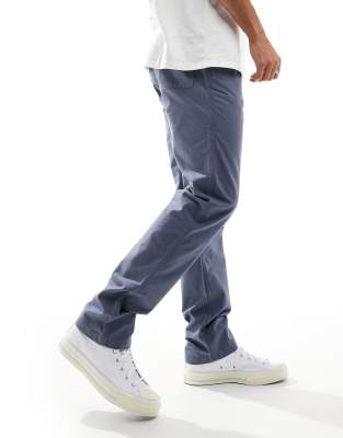 Asos Design Straight Fit Ripstop Pants In Blue