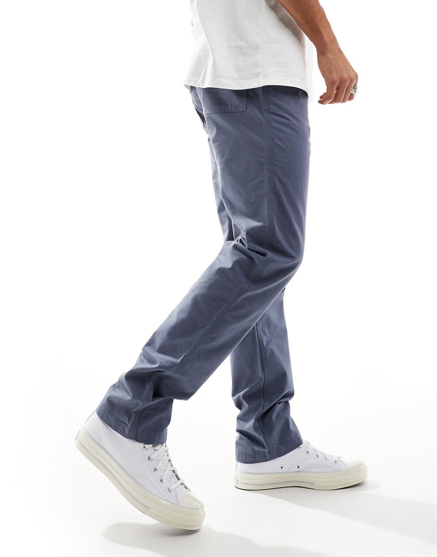Asos Design Straight Fit Ripstop Pants In Blue