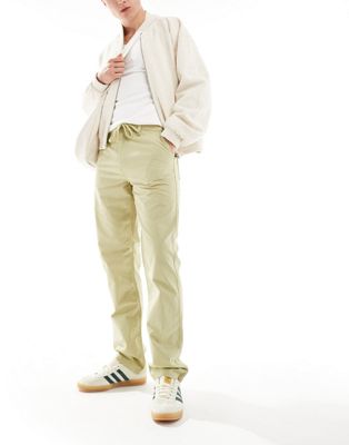 ASOS DESIGN straight fit ripstop trousers in beige