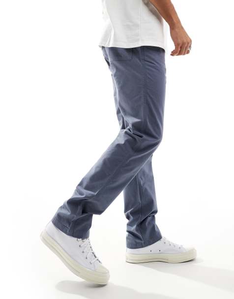 ASOS DESIGN straight fit ripstop trousers in blue - view 1