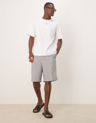 asos ASOS DESIGN straight fit smart shorts in green