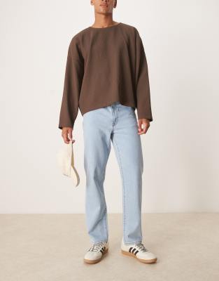 Asos Design Straight Jean In Light Wash Blue