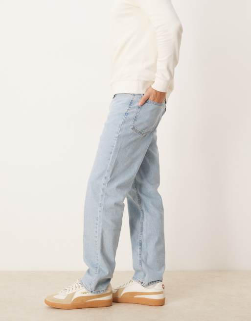 ASOS DESIGN straight jean in light wash blue