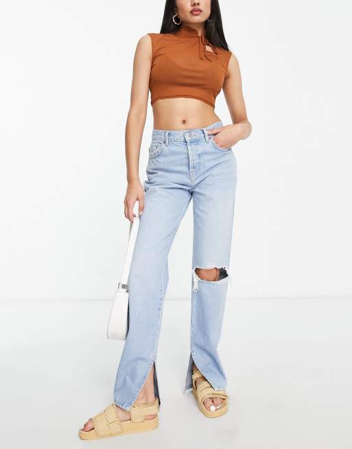 ASOS DESIGN straight leg jeans in lightwash