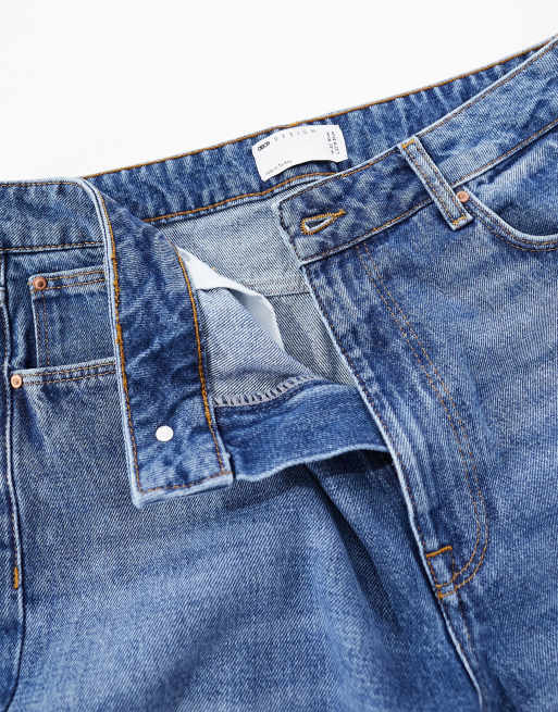 ASOS DESIGN straight jeans in authentic vintage wash in dark wash blue, 5 of 5