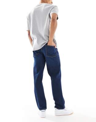 Asos Design Straight Jeans In Blue