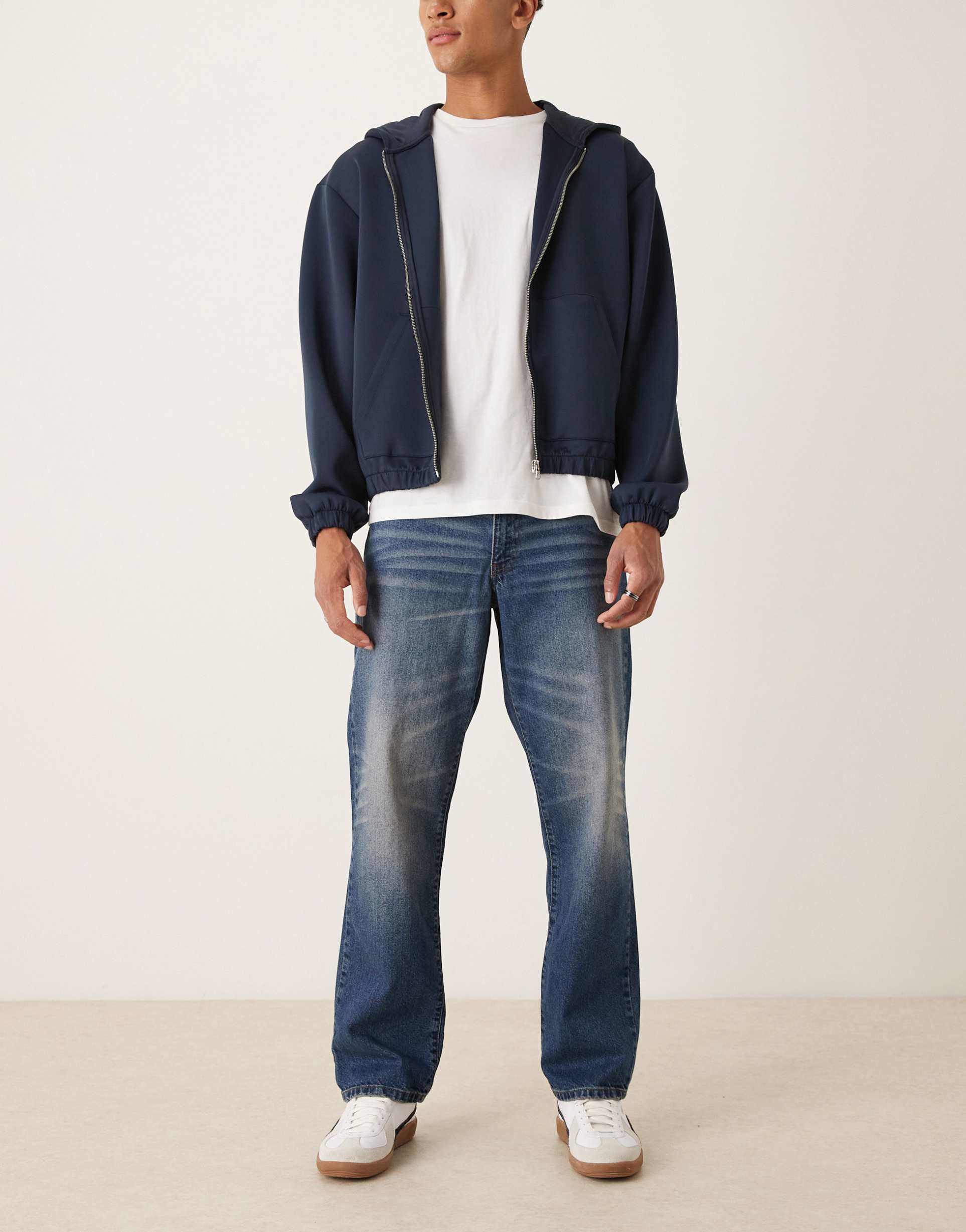 ASOS DESIGN straight jeans in dark wash blue