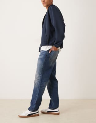 Asos Design Straight Jeans In Blue