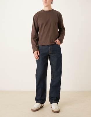 Asos Design Straight Jeans In Blue