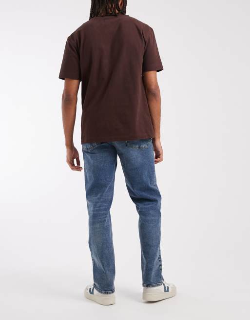 ASOS DESIGN straight jeans in dark wash blue, 3 of 5