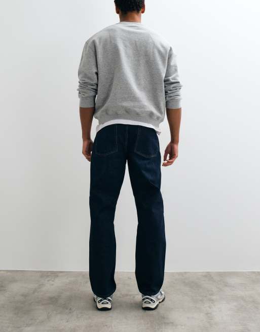 ASOS DESIGN straight jeans in dark wash blue, 3 of 5