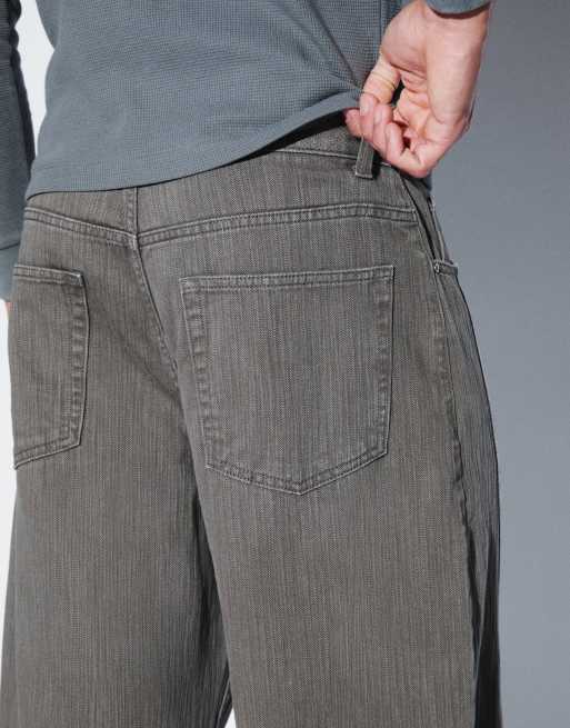 ASOS DESIGN straight jeans in gray herringbone, 3 of 5