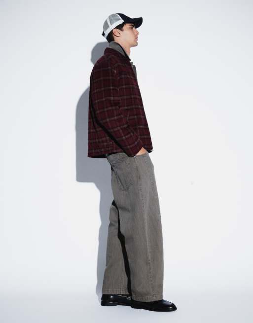 ASOS DESIGN straight jeans in gray herringbone, 5 of 5