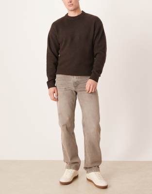 Asos Design Straight Jeans In Gray