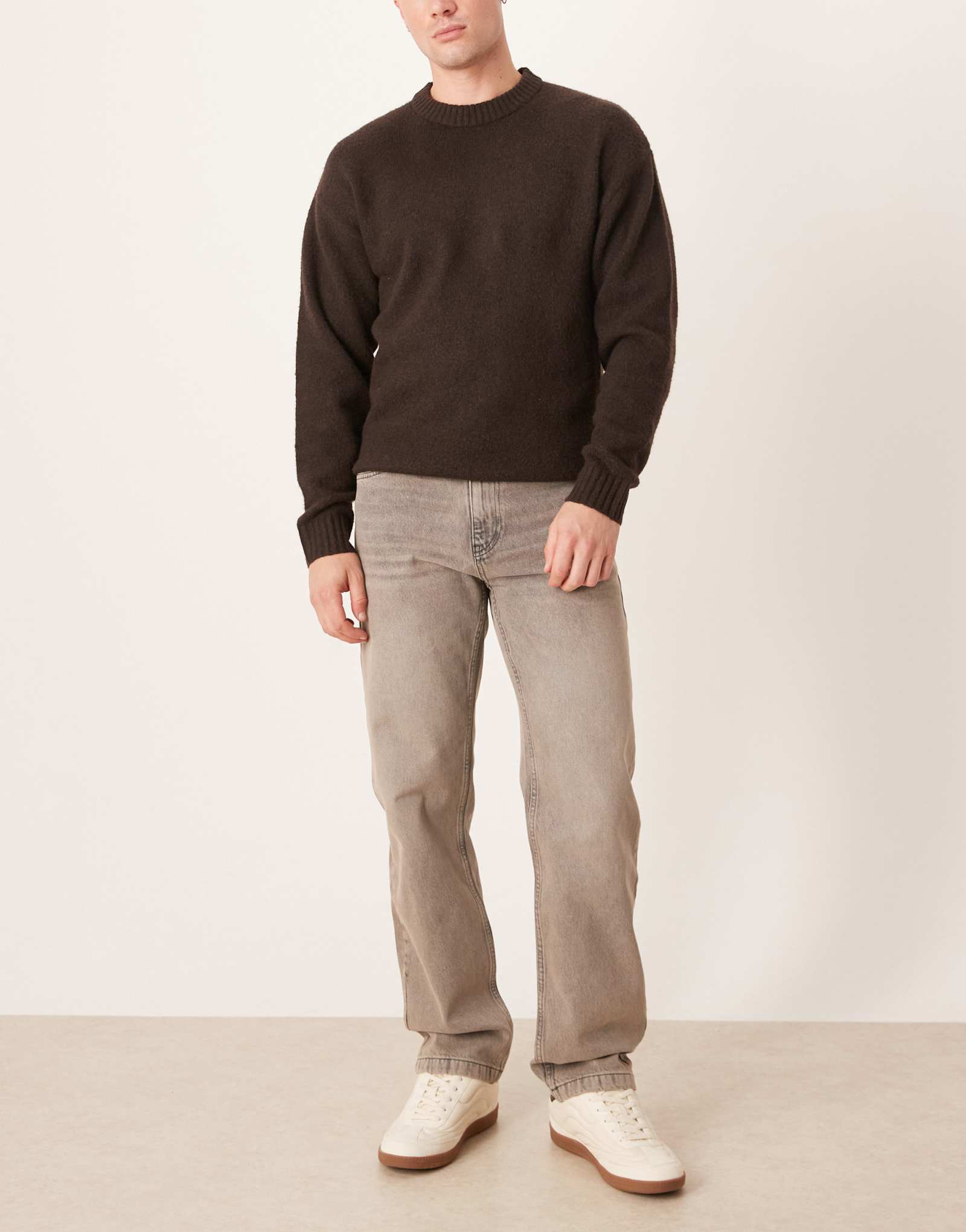 ДИЗАЙНЕРСКИЕ прямые джинсы ASOS серого оттенка