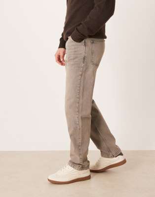 Asos Design Straight Jeans In Gray