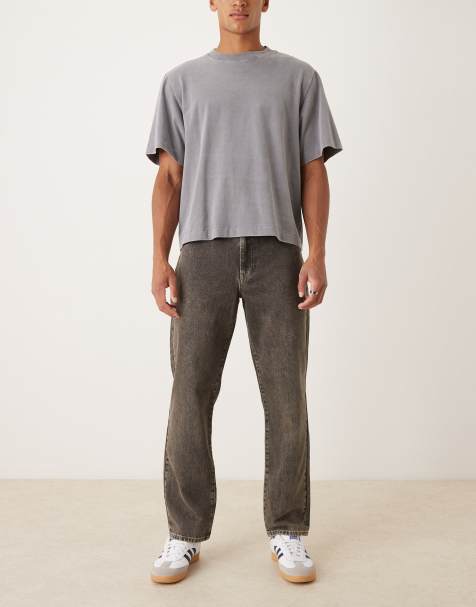 ASOS DESIGN straight jeans in grey wash with tint - view 1