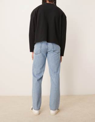 ASOS DESIGN straight jean in light wash blue