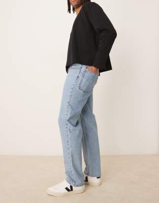 ASOS DESIGN straight jean in light wash blue