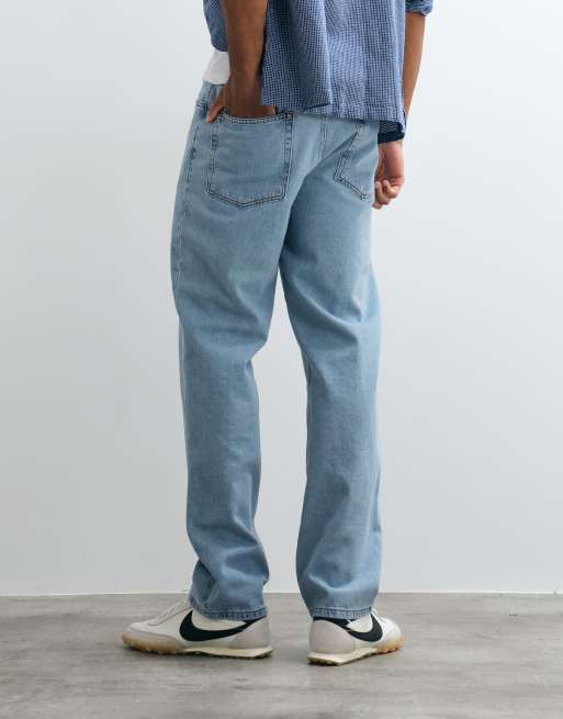 ASOS DESIGN straight jeans in light wash blue, 5 of 5