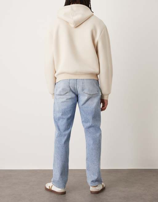 ASOS DESIGN straight jeans in light wash blue