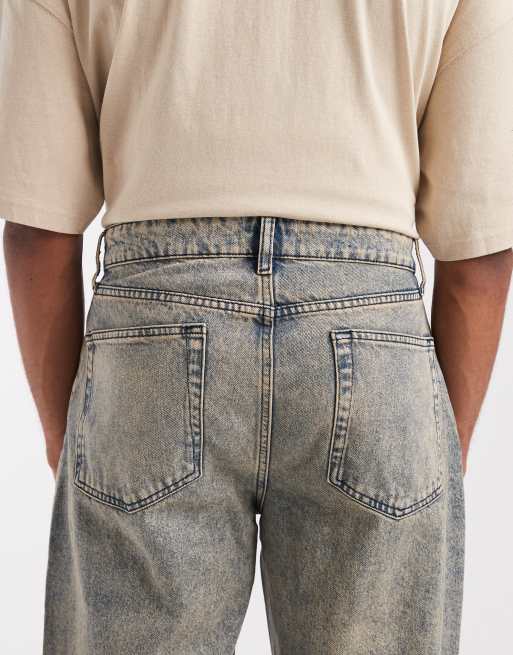 ASOS DESIGN straight jeans in light wash blue