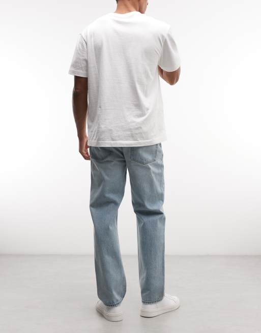 ASOS DESIGN straight jeans in light wash blue, 2 of 5