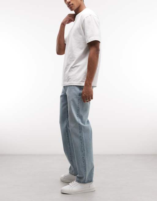 ASOS DESIGN straight jeans in light wash blue, 3 of 5