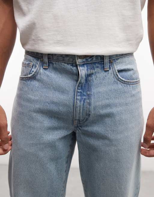 ASOS DESIGN straight jeans in light wash blue, 5 of 5