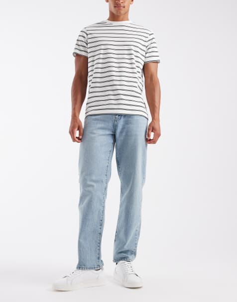 ASOS DESIGN straight jeans in light wash blue - view 1