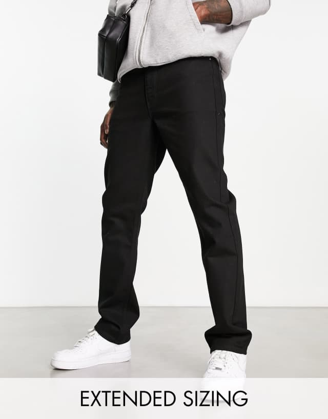 ASOS DESIGN straight jeans in no fade black