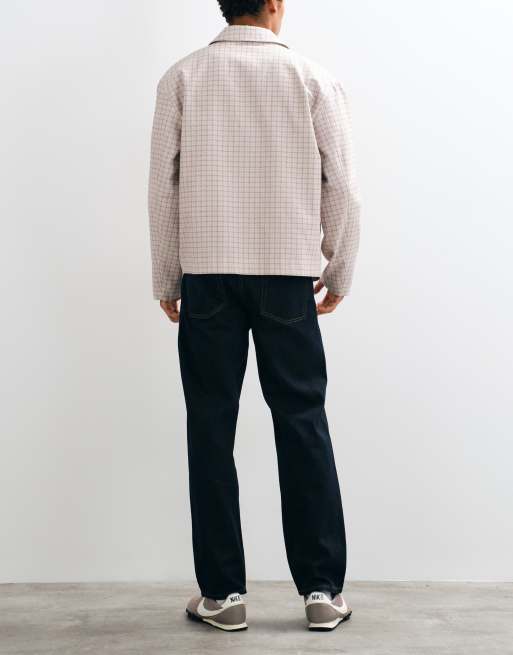ASOS DESIGN straight jeans in raw brown denim with blue overdye, 3 of 9
